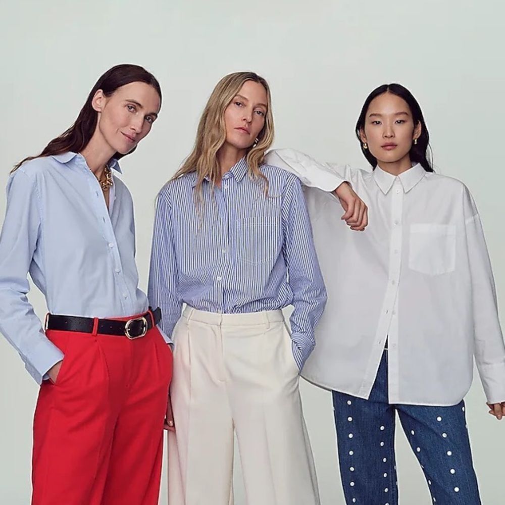 NWT J CREW Wren slim shirt in stretch cotton poplin in Blue Eoe - Picture 4 of 9